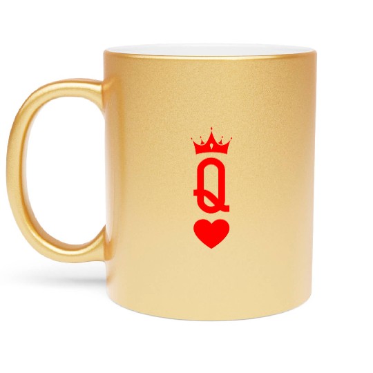 Queen of Heart King Queen Couple Halloween Costume Metallic Mugs