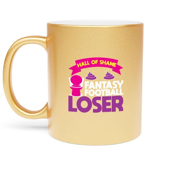 Fantasy Football Loser Poop Funny Metallic Mugs