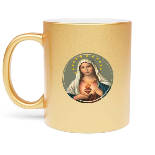 Virgin mary madonna maria ave maria catholic bibel Metallic Mugs