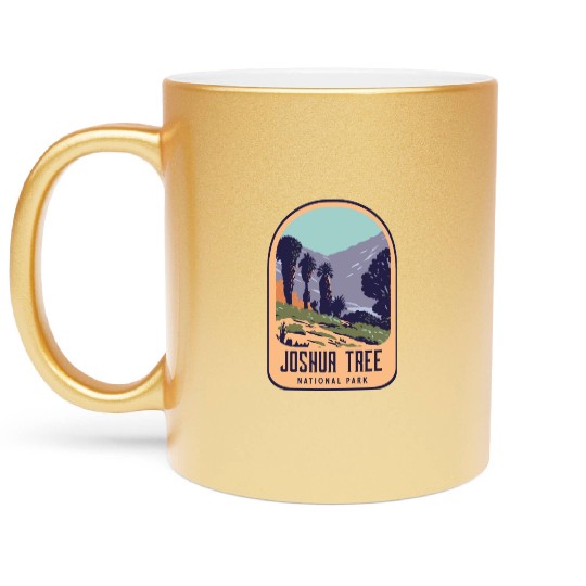 Joshua tree national park retro design Metallic Mugs