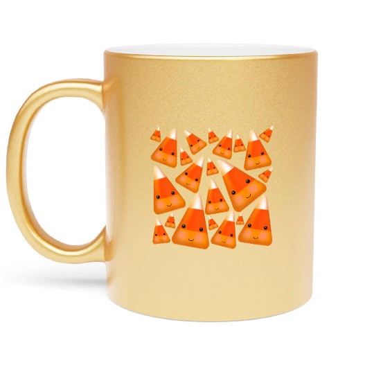Cute Candy Corn Metallic Mugs