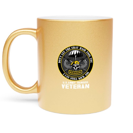 US Army Ranger Army Dad Military Veterans Day Metallic Mugs