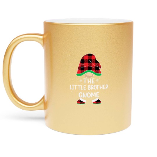 Christmas The Little Brother Gnome Buffalo Plaid Metallic Mugs