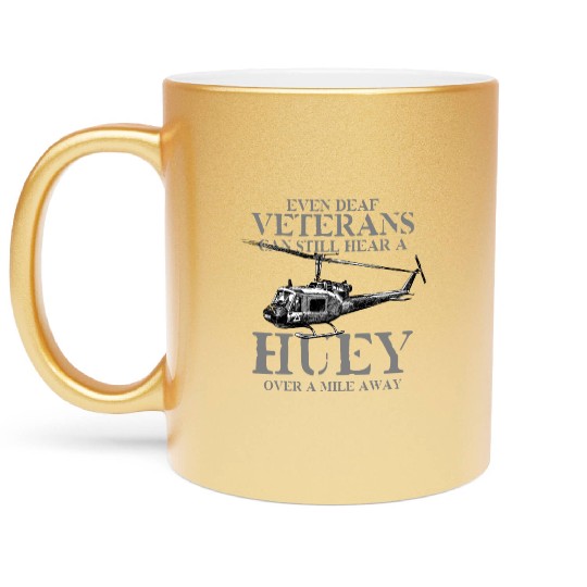 Huey Aircraft Army US Airborne Fighter Pilot Metallic Mugs