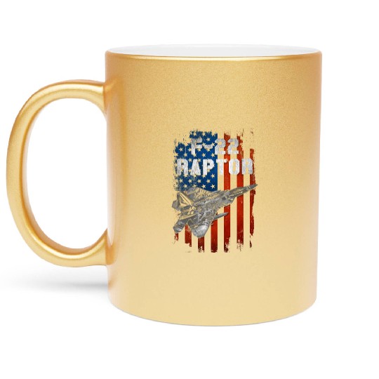 F22 Raptor Aircraft Army US Airborne Metallic Mugs
