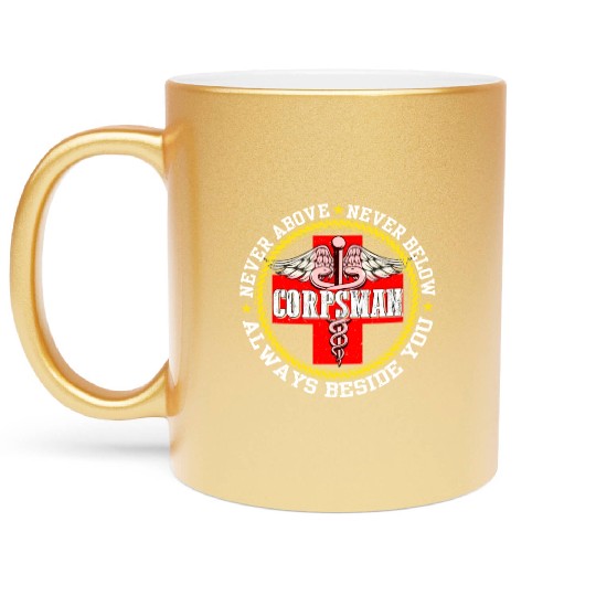 Corpsman Devil Doc Corpsman US Army Metallic Mugs