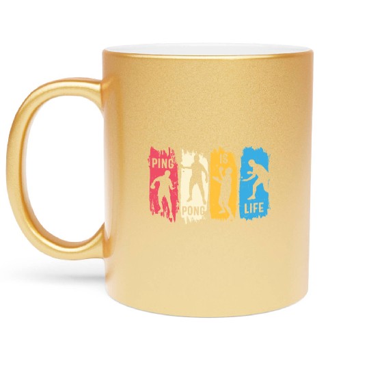 Ping Pong Lovers - Table Tennis - Ping Pong Saying Metallic Mugs