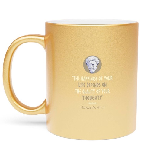 Stoicism Philosophy Marcus Aurelius Quote Metallic Mugs