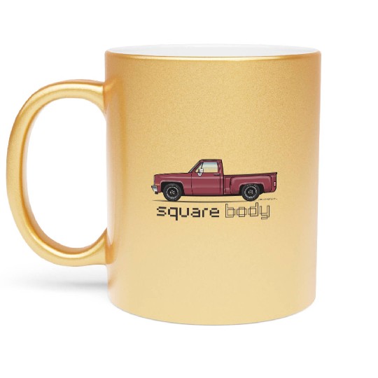 Square Body Carmine Metallic Mugs