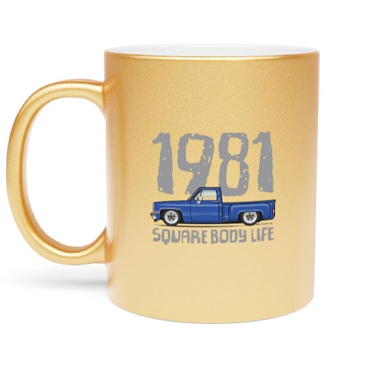 1981 Square Body Life Bright Blue Metallic Mugs