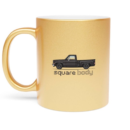 Square Body Black Metallic Mugs