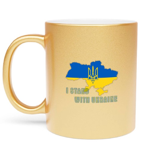 I Stand With Ukraine Metallic Mugs