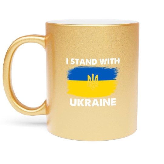 I Stand with Ukraine Ukraine Flag Metallic Mugs
