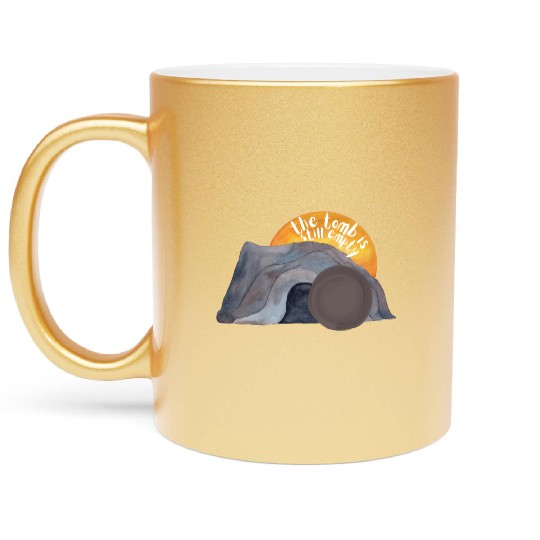 The tomb was empty Christian easter sunset Metallic Mugs