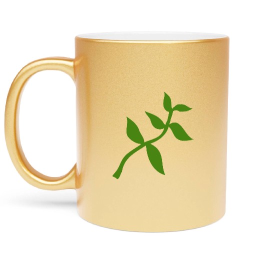 plant olive branch Metallic Mugs