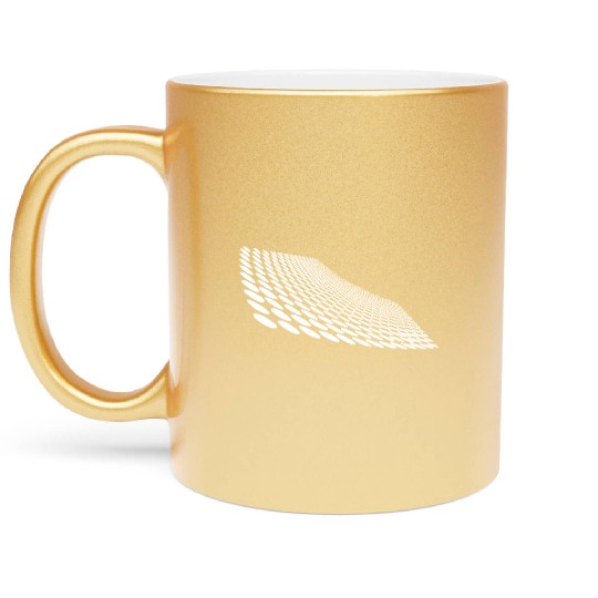Geometric Points On A Curved Horizon Surface Metallic Mugs