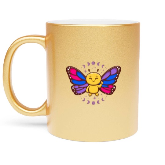 Bisexual Flag Monarch Butterfly Insect Subtle Metallic Mugs