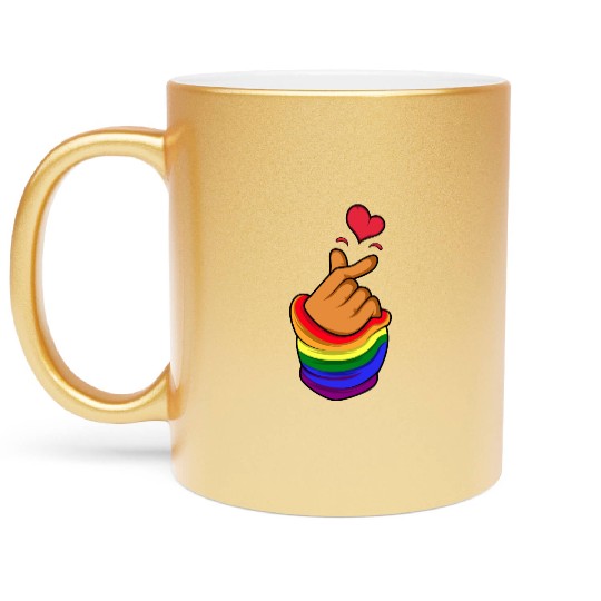 LGBT Korean Heart Transgender Gift Metallic Mugs