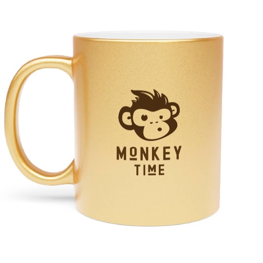 It's Monkey Time Cute Funny Monkey Face Metallic Mugs