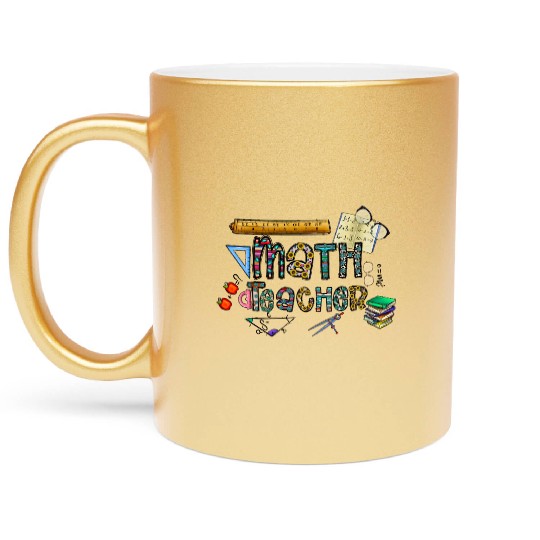 Math Teacher Metallic Mugs