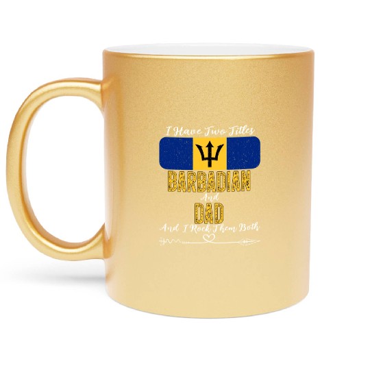 Barbadian Dad Barbados Flag Sunglasses Metallic Mugs