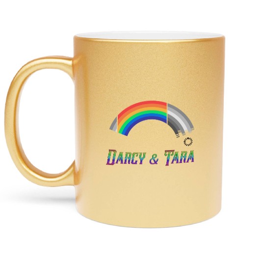 Heartstopper Rainbow Darcy and Tara LBGTQIA+ Metallic Mugs