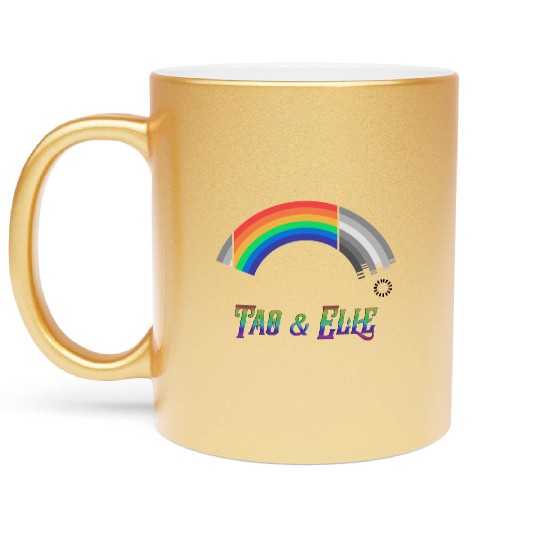 Heartstopper Rainbow LBGTQIA+ Tao and Elle Metallic Mugs