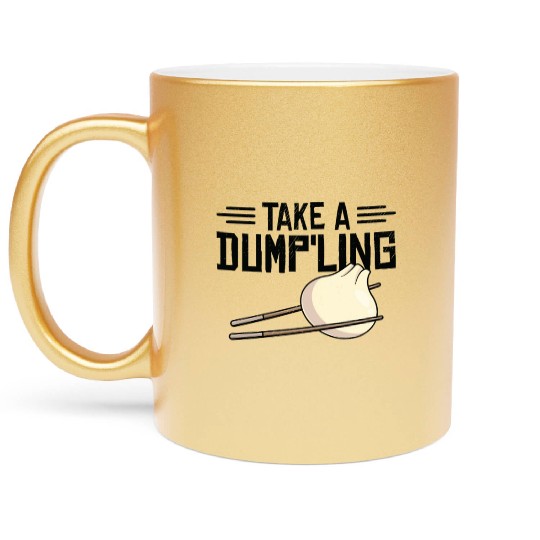 Dumpling Asian Food Chinese Food Fan Metallic Mugs
