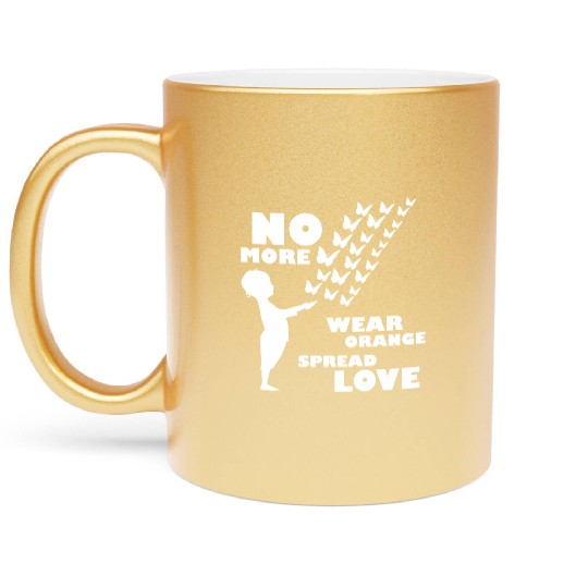 wear orange spread love anti gun violence Metallic Mugs