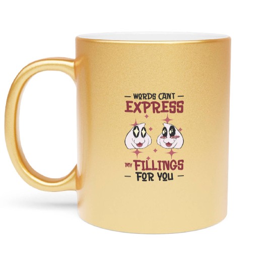Dim Sums Filling Asian Food Chinese Food Fan Metallic Mugs