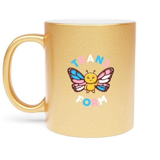 Transgender Monarch Butterfly Trans Form Kawaii Metallic Mugs