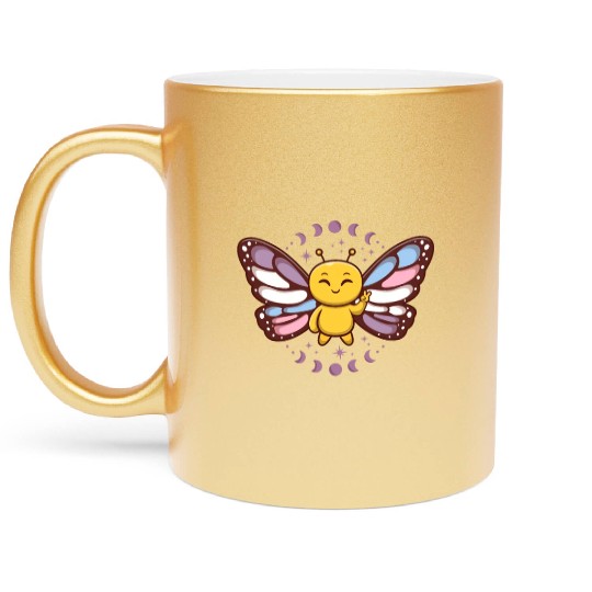 Intersex Monarch Butterfly Subtle Discreet Pride Metallic Mugs