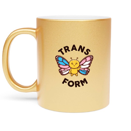 Transgender Monarch Butterfly Trans Form Kawaii Metallic Mugs