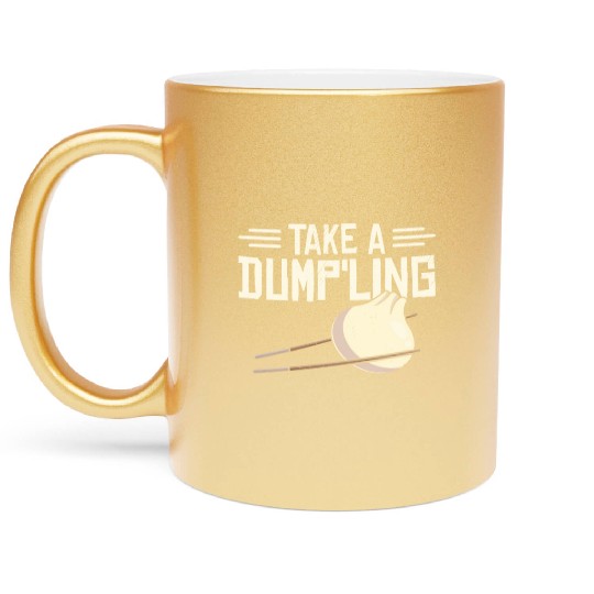 Dumpling Asian Food Chinese Food Fan Metallic Mugs