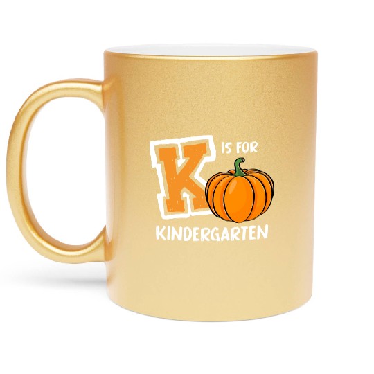 K Is For Kindergarten Preschool Teacher Gifts Metallic Mugs