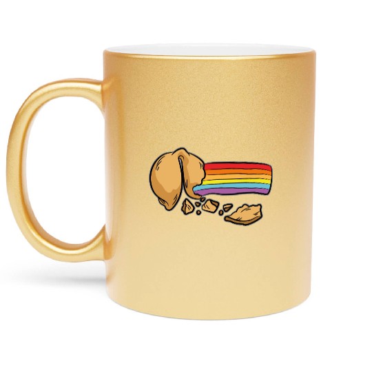 Pride Fortune Cookie LGBTQ Lesbian Gay Asian Metallic Mugs