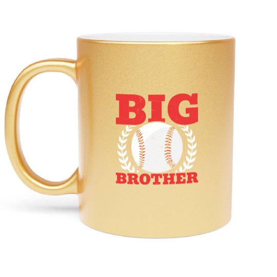 Baseball Big Brother Kids Baseball Player Metallic Mugs