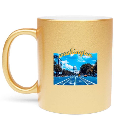 Washington DC Metallic Mugs