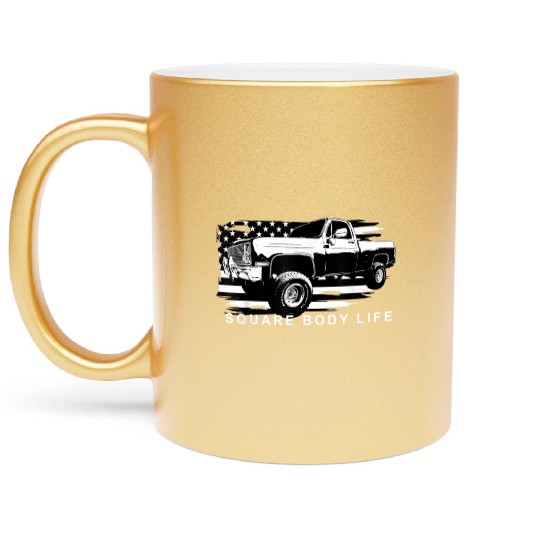 Squarebody American Flag Square Body Truck Metallic Mugs