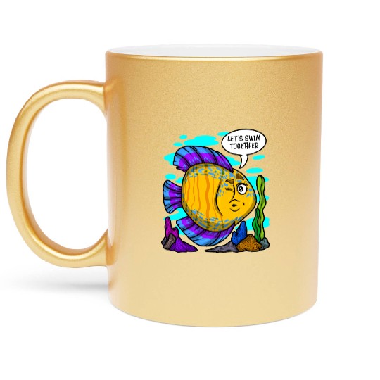 Aquarium Gift Aquarist Fish Keeping Lover Metallic Mugs