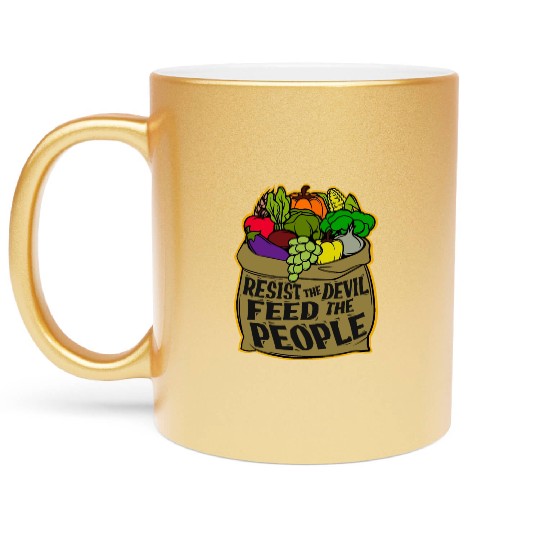 Resist the Devil Feed the People Metallic Mugs