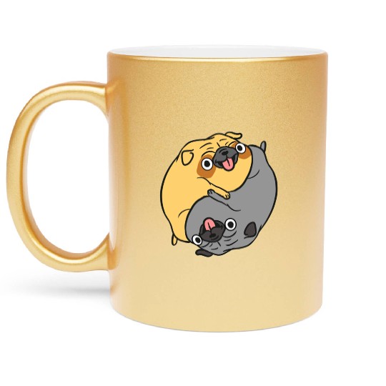 Pug Yin Yang for Yinyang Art Lover Metallic Mugs