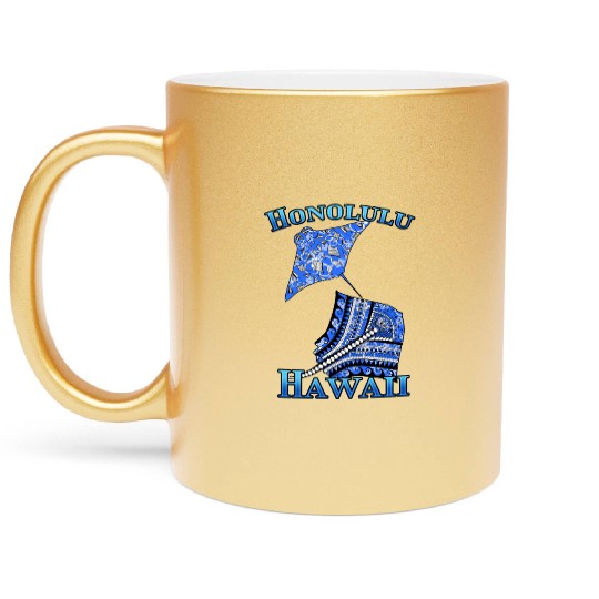 Honolulu Vacation Tribal Stingrays Metallic Mugs