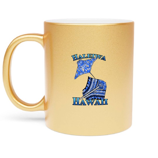 Haleiwa Vacation Tribal Stingrays Metallic Mugs