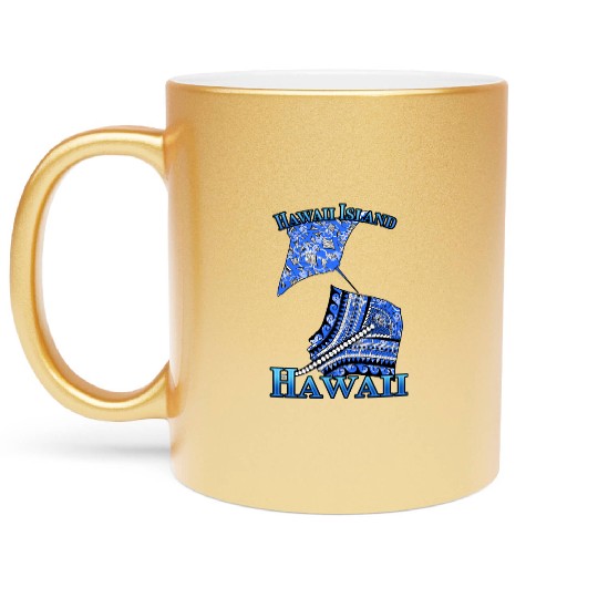 Hawaii Island Vacation Tribal Stingrays Metallic Mugs