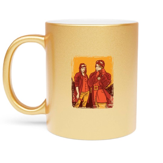Pilots women art Pilots women art gift inspiration Metallic Mugs