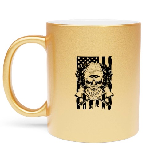 Humorous Flag-Waving Banner Chauvinism Fascism Metallic Mugs