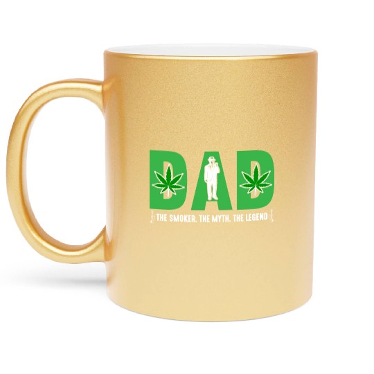 Dad The Smoker The Myth The Legend Gift for Daddy Metallic Mugs