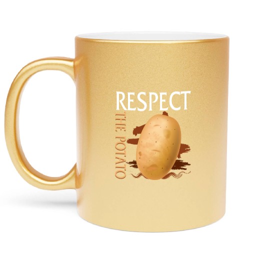 Potato Vegetable Metallic Mugs, Respect The Potato Metallic Mugs,