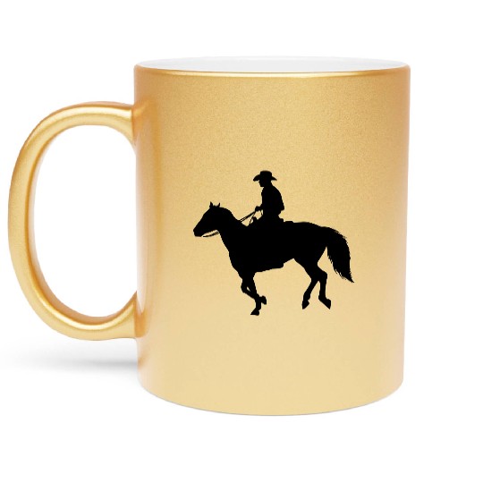 Cowboy Rider, Horse Riding, Horses Metallic Mugs